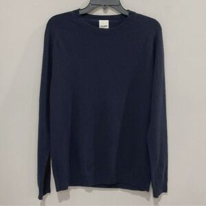 Baldwin Navy Cashmere Blend Sweater Crewneck Mens Sz Small Wool Classic Warm